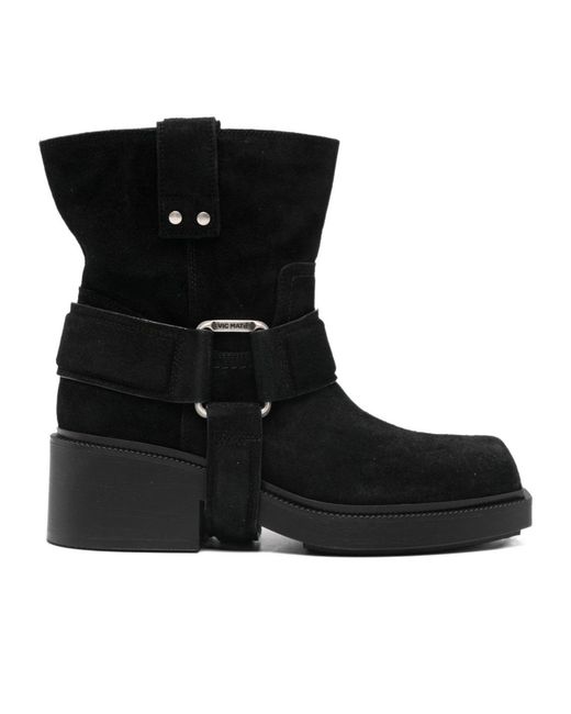 Vic Matié Black Harness Ankle Boots