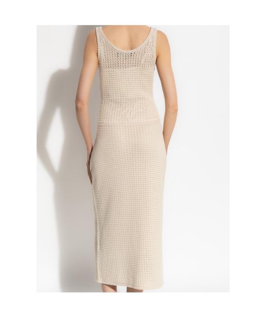 Theory Natural Crochet-Knit Midi Dress