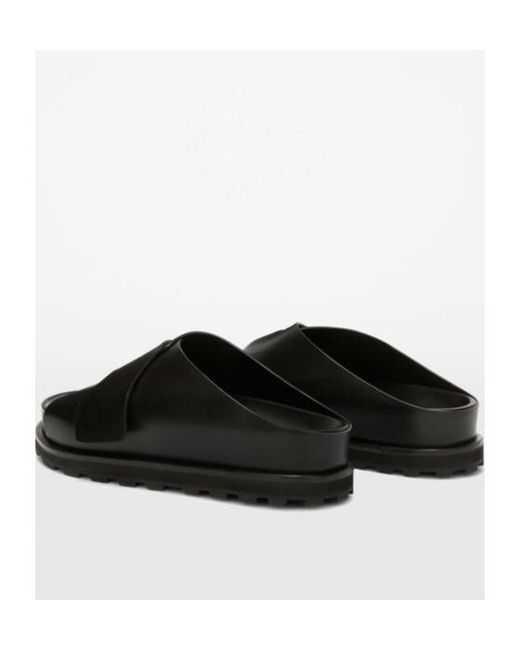 Jil Sander Black Slip-On Open-Toe Slides for men