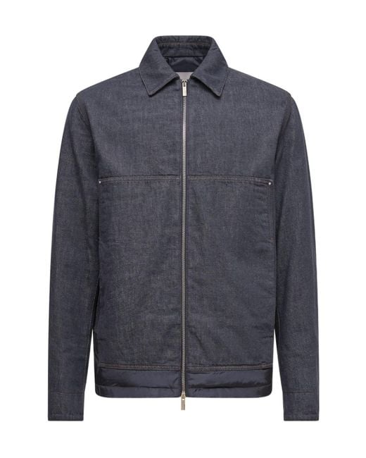 Moncler Blue Zip-Up Denim Jacket for men