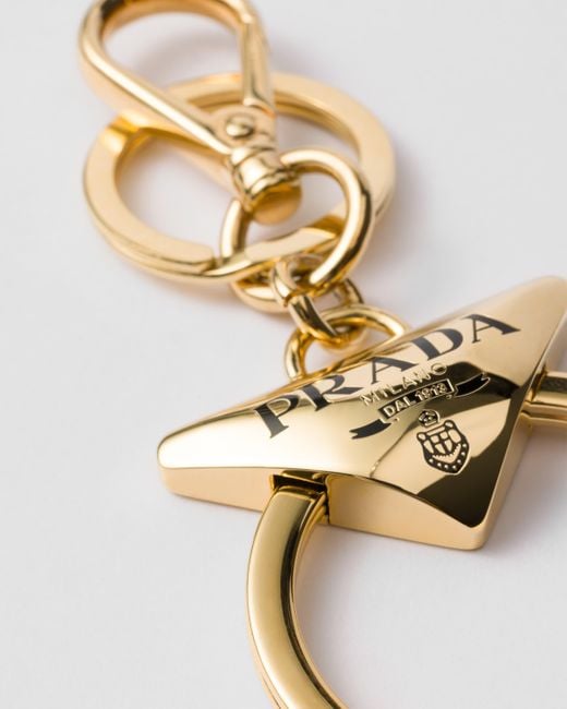 Prada Metallic Metal Key Ring