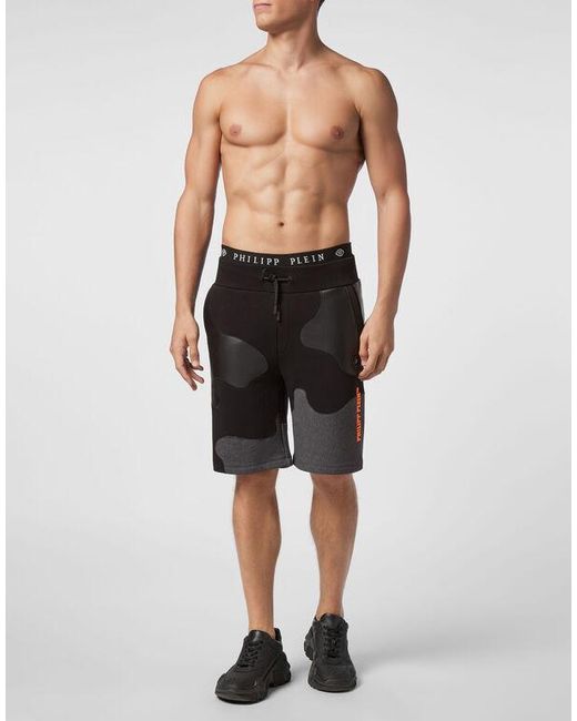 Philipp Plein Black Logo Detail Shorts for men