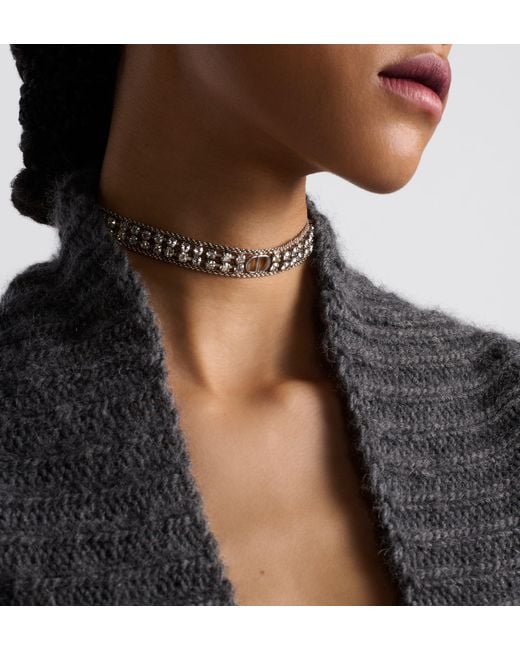 Dior White Sparkle Choker