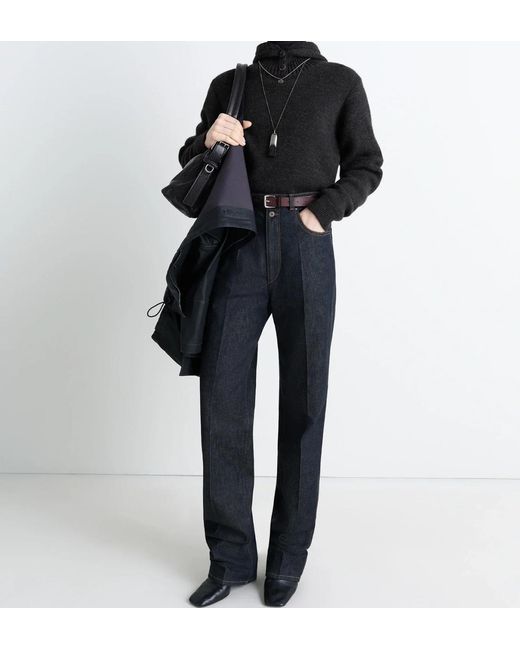 Lemaire Black Ribbed Hooded Jumper