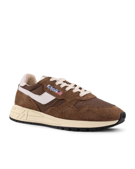 Autry Brown Reelwind Suede Sneakers for men