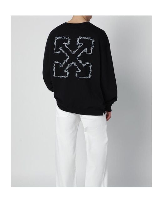 Off-White c/o Virgil Abloh Black Logo Printed Crewneck Sweatshirt for men