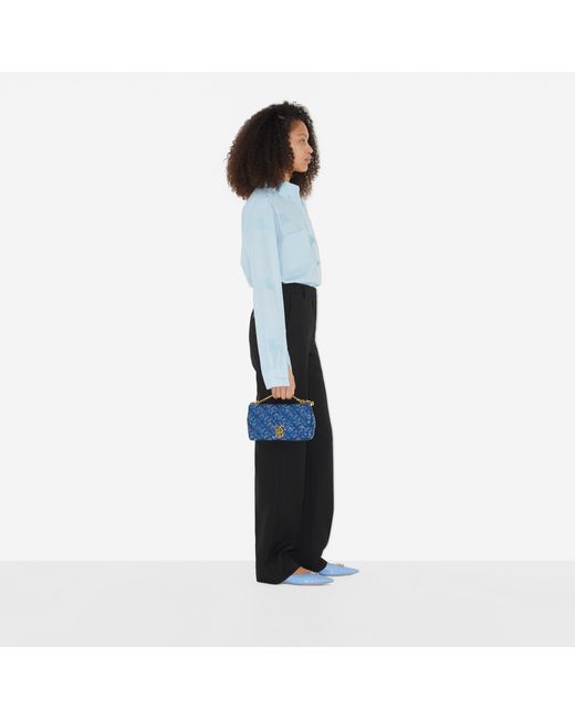 Burberry Blue Ekd Cotton Oversized Shirt