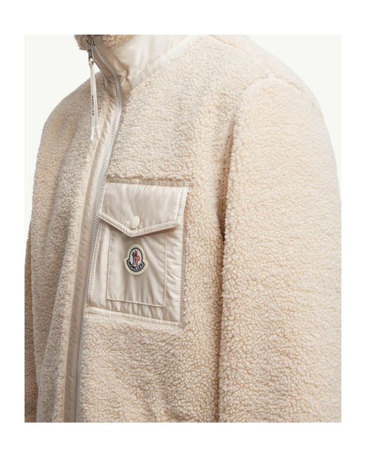 Moncler Natural Teddy Zip-Up Sweatshirt for men
