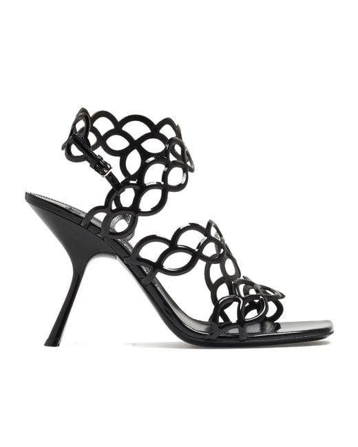 Sergio Rossi Black Sr Mermaid 100Mm Leather Sandals