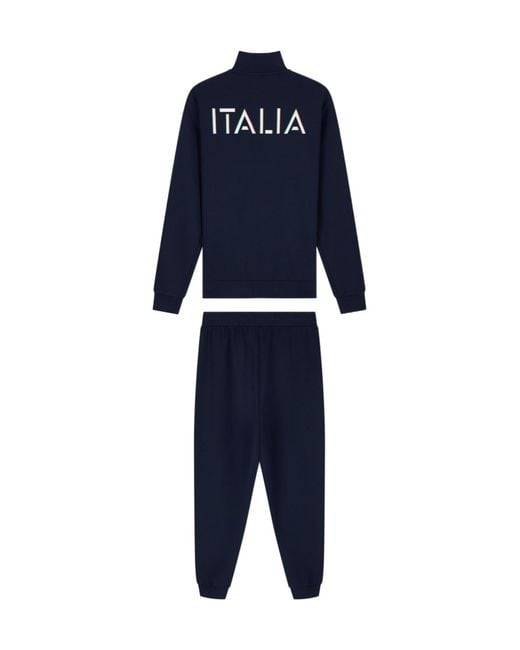 EA7 Blue Italian Spirit Cotton-Blend Tracksuit for men