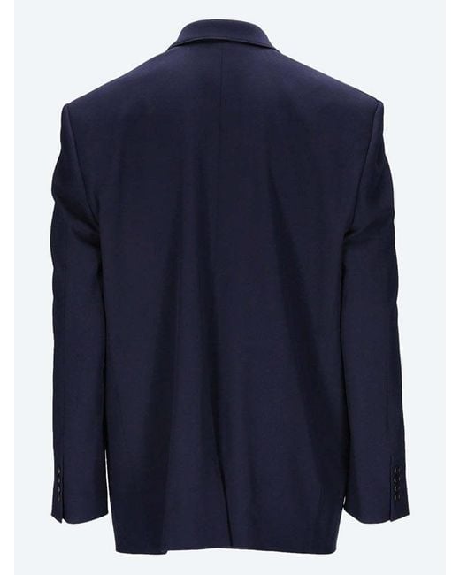 Balenciaga Blue Buttoned Long-Sleeved Blazer for men