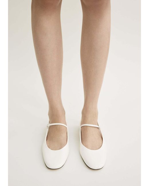 Totême White Totême Buckle Fastened Slingback Flats
