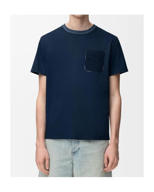 Loewe Blue Cotton Blend T-Shirt for men