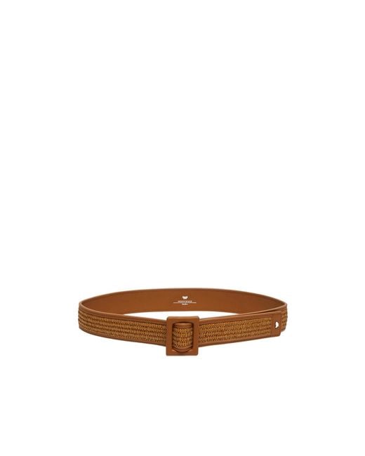 Weekend by Maxmara Brown Raffia-Effect Belt
