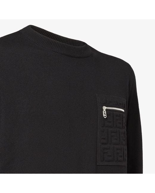 Fendi Black Wool Pullover for men
