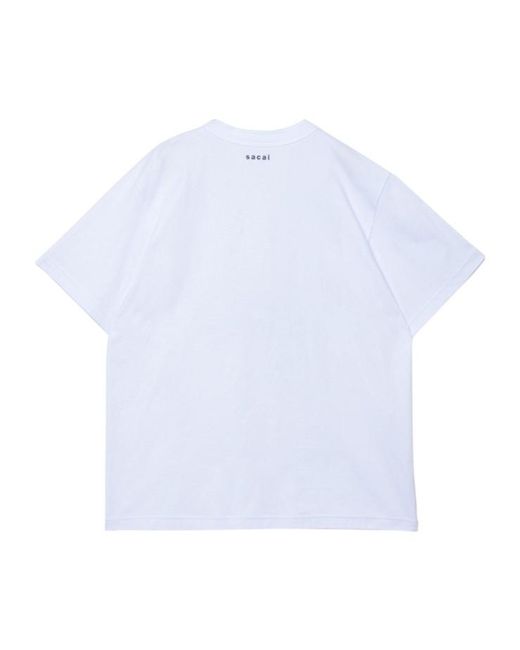 Sacai White Print T-Shirt