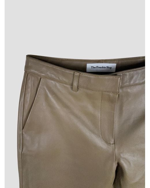 Frankie Shop Gray Lior Leather Trousers