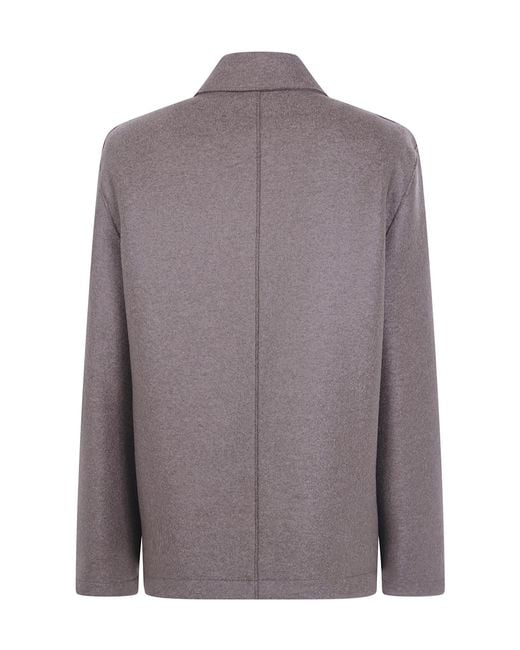 Harris Wharf London Purple Double-Breasted Coat