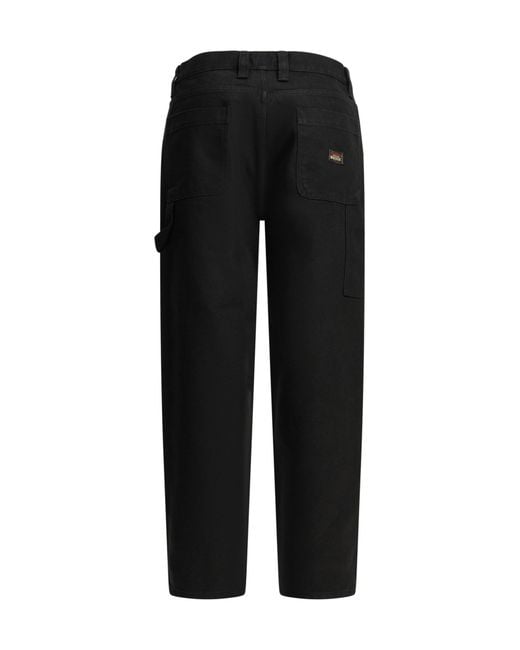 Stussy Black Casual Pants With Belt Loops for men