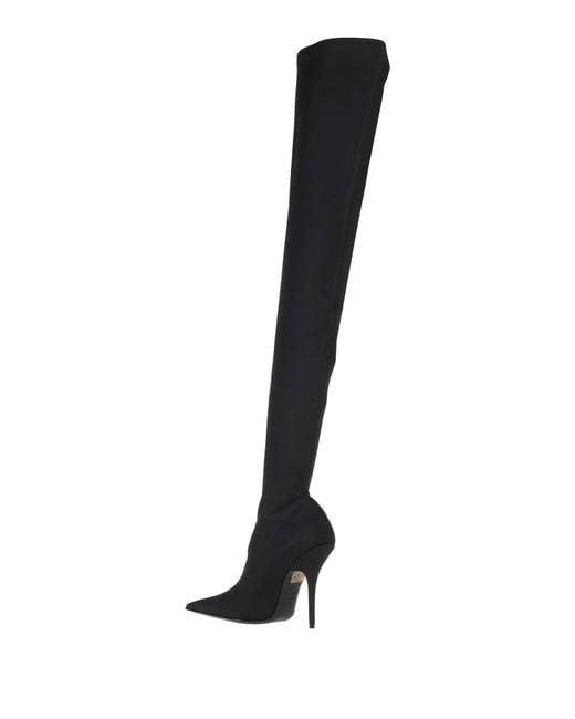 Balenciaga Black Simple Over-The-Knee Boots