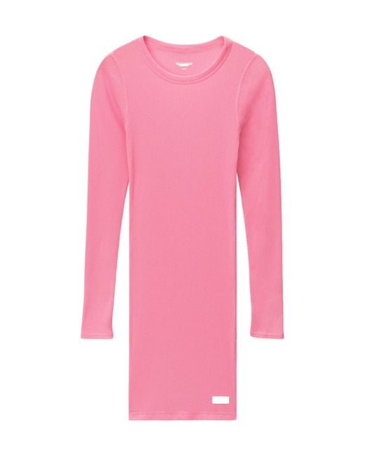 Alexander Wang Pink Long-Sleeve Loungewear Minidress