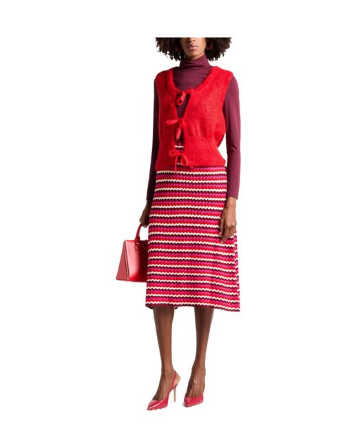 Ganni Pink Solid-Color Sleeveless Knitted Vest