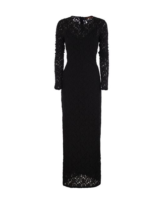Max Mara Women's Black Studio Sarta Lace Crewneck Dress Max Mara Women's Black Studio Sarta Lace Crewneck Dress