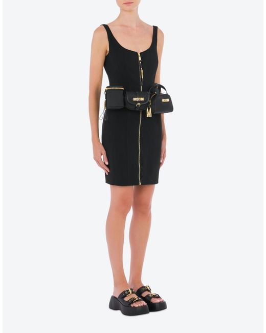 Moschino Black Logo-Lettering Belt Bags