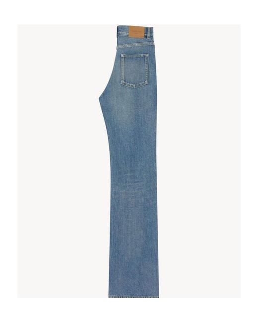 Saint Laurent Blue 70's High Waist Straight Leg Jeans