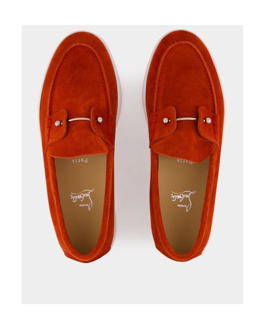 Christian Louboutin Red Round Toe Loafers for men