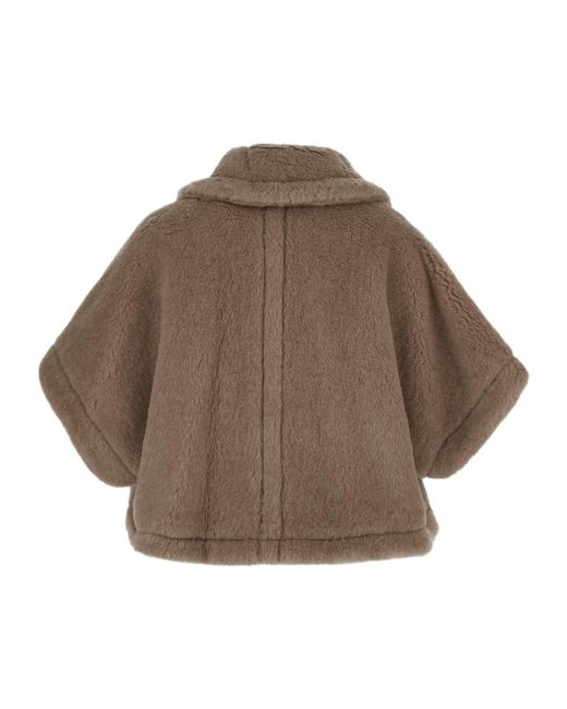 Max Mara Brown Teddy Short-Sleeve Cropped Jacket