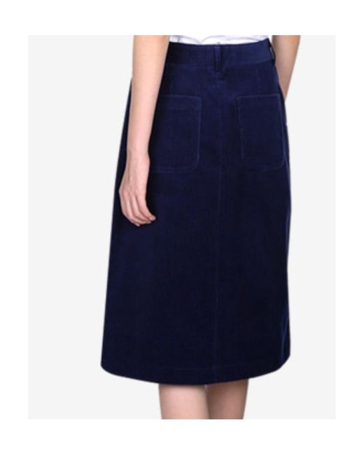 A.P.C. Blue Corduroy Half Skirt