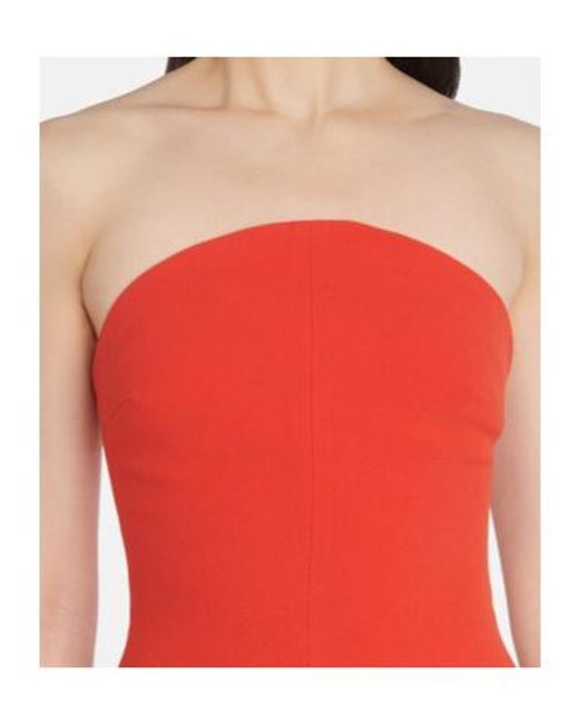 David Koma Red Strapless Gown