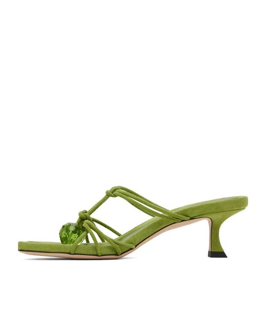 Jimmy Choo Green Jemma 50 High-Heeled Sandals