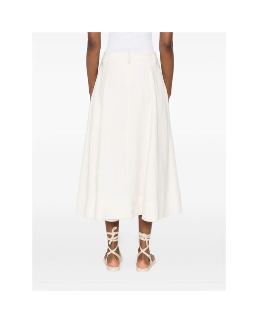 Brunello Cucinelli White Twill Maxi Skirt