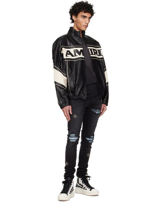 Amiri Black Leather Jacket for men