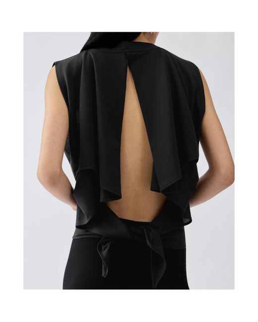Jacquemus Black Sleeveless Draped Panel Top