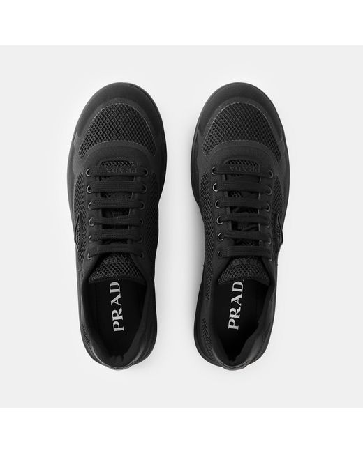 Prada Black Lace-Up Sneakers