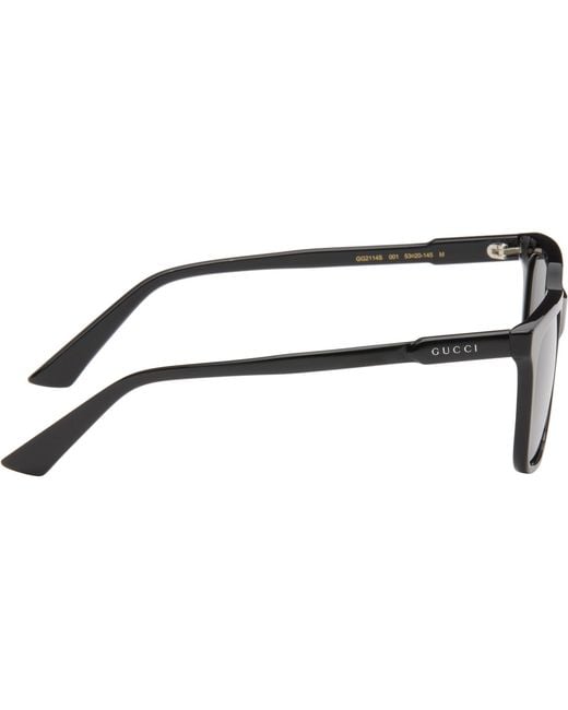 Gucci Black Eyewear Rectangle Frame Sunglasses for men