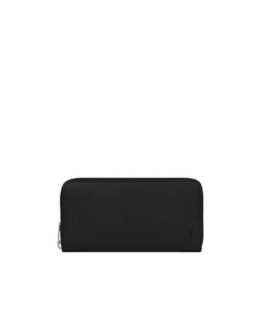 Saint Laurent Black Cassandre Shadow Zip-Around Wallet for men