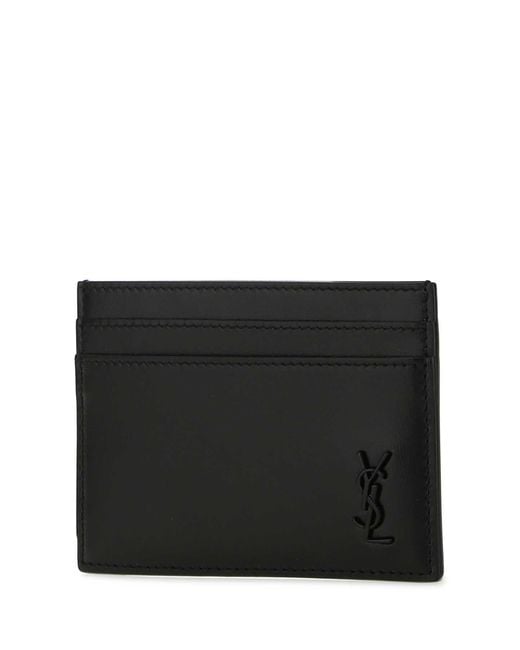 Saint Laurent Black Tiny Monogram Card Case for men