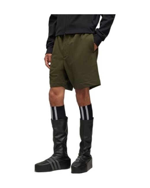 Y-3 Green Logo-Print Jersey Shorts for men