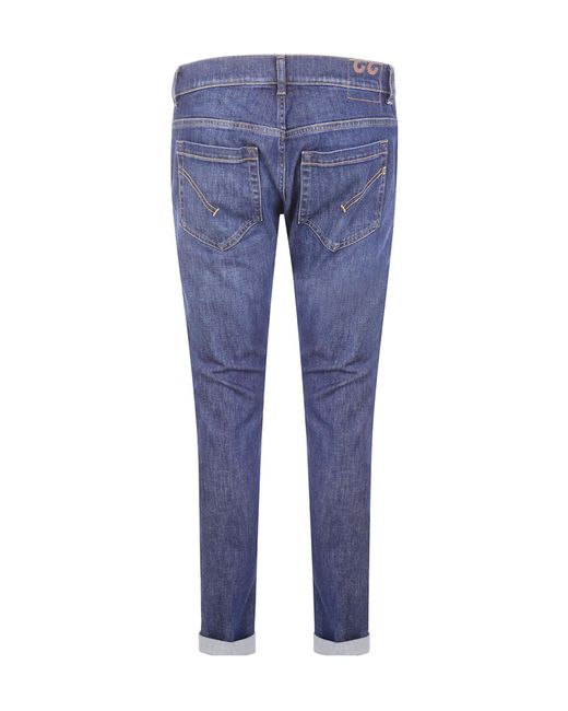 Dondup Blue Cuffed Denim Jeans for men