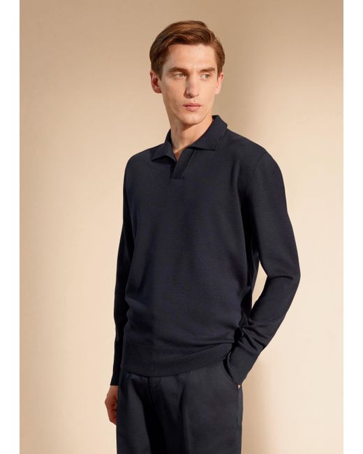 Loro Piana Blue Buttonless Polo Shirt for men
