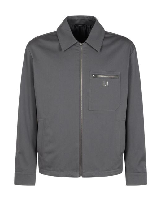 Fendi Gray Ff Logo Plaque Zip-Up Blouson for men