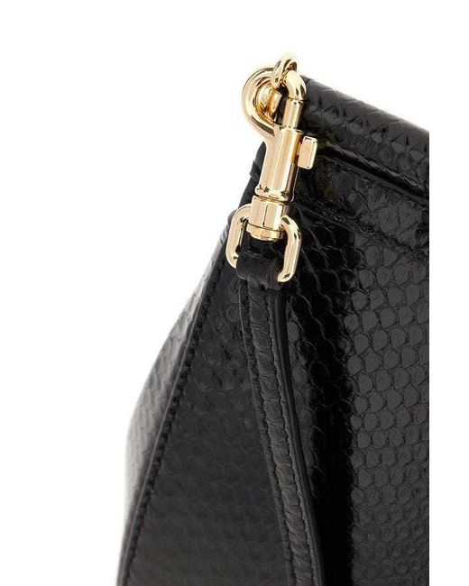 Dolce & Gabbana Black Python Sicily Handbag
