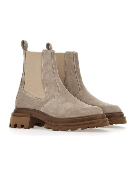 Hogan Brown Chelsea Ankle Boots