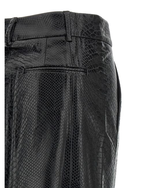 ANDAMANE Black New Xania Embossed Midi Skirt