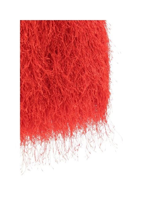Dries Van Noten Red Top Double Handle Handbag