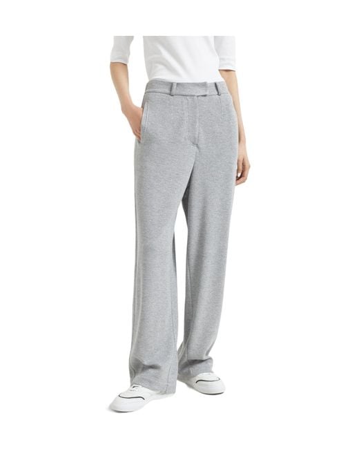 Brunello Cucinelli Gray Wide-Leg Jersey Trousers